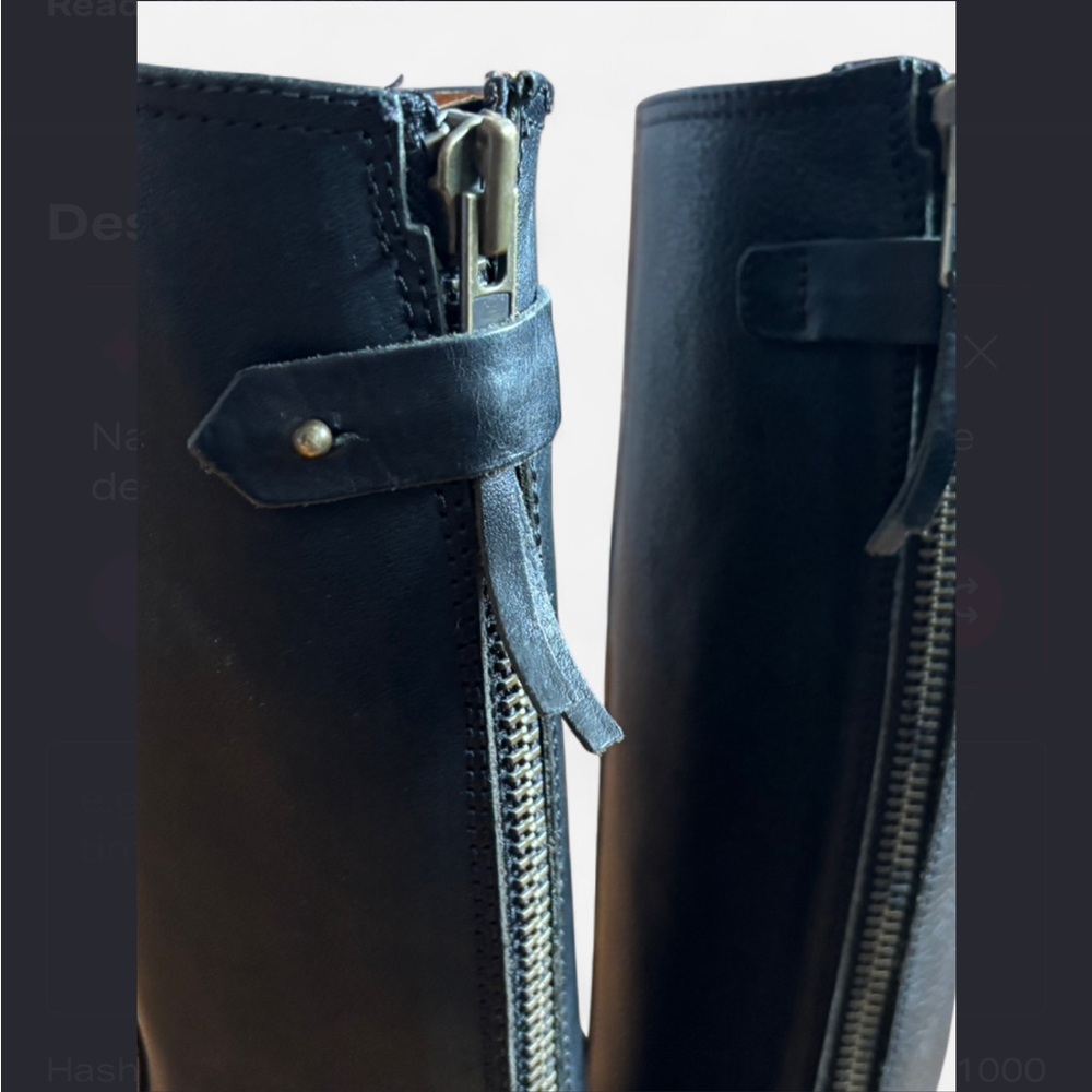 Madewell Sidney Tall Black Leather Riding Boots- size 7 - Picture 6 of 8